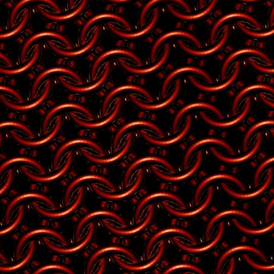 Red Black Chainmaille Print Men’s Cotton Crew Neck T-Shirt