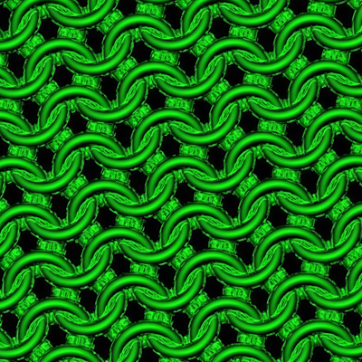 Electric Green Chainmaille Print Women’s Cotton Crew Neck T-Shirt