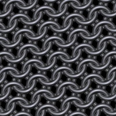 Black Steel Chainmaille Print Men’s Cotton Crew Neck T-Shirt