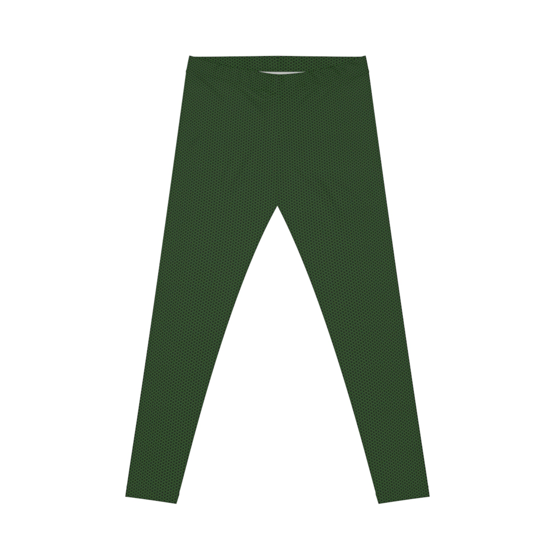 Front garment view of Verdant Green Matte Metal Chainmaille Leggings by Urban Maille