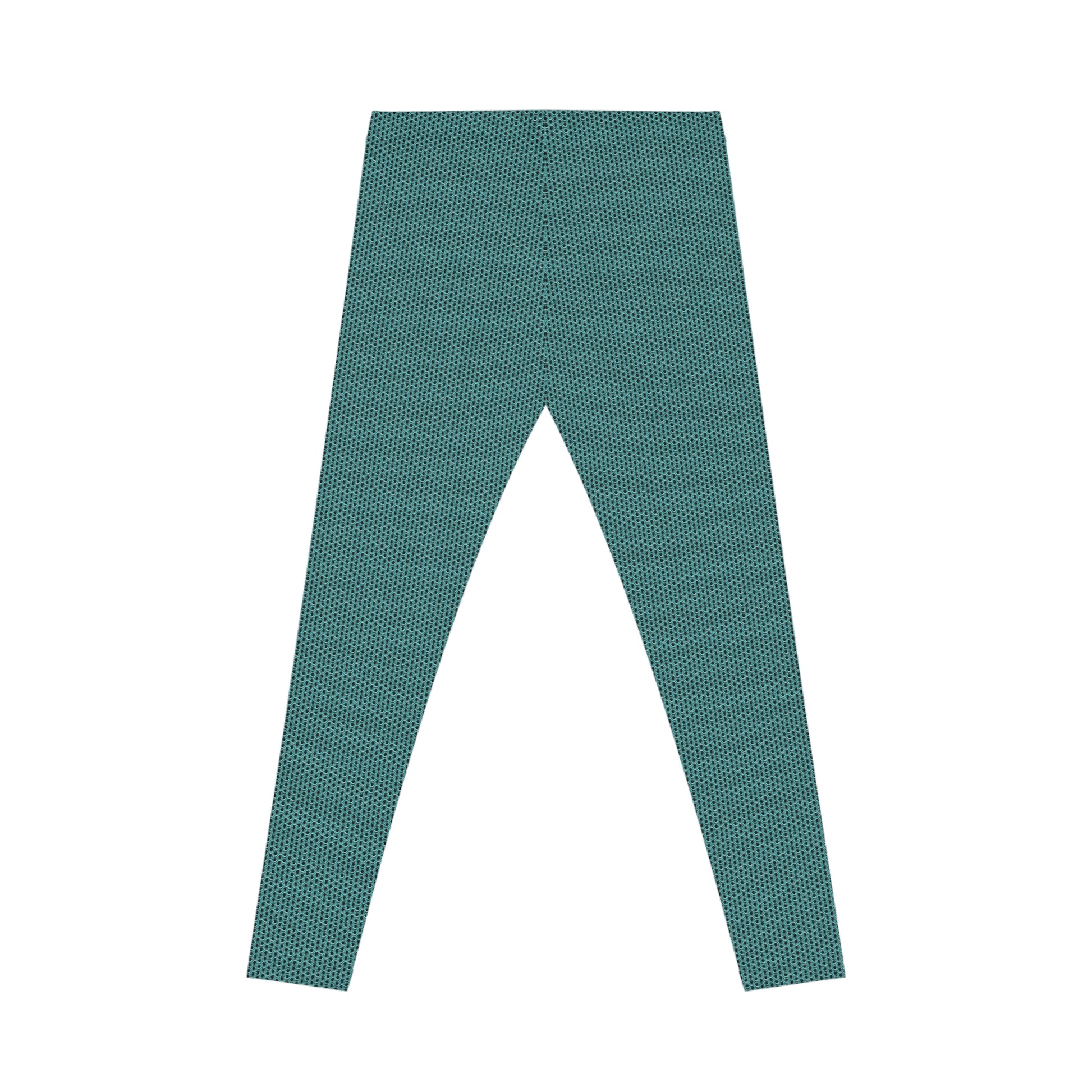 Back garment view of Sea Green Shiny Metal Chainmaille Leggings by Urban Maille