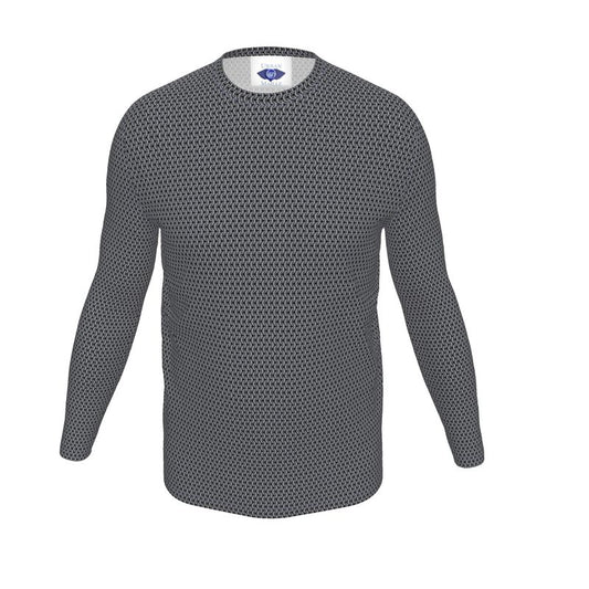 Men's Long Sleeve Cotton Tee with Chainmaille Print