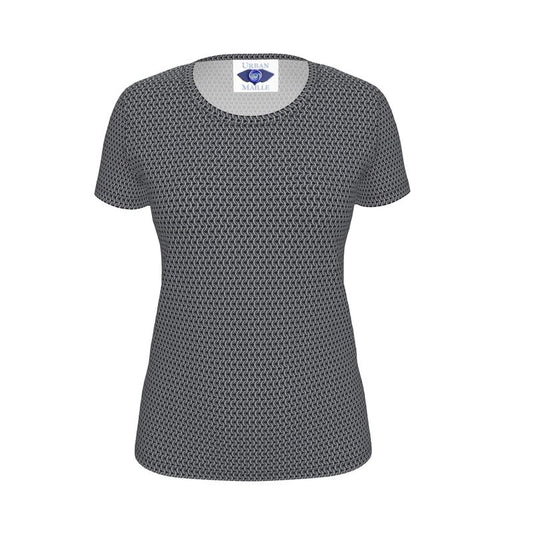 Women's Short Sleeve Cotton Tee with Chainmaille Print