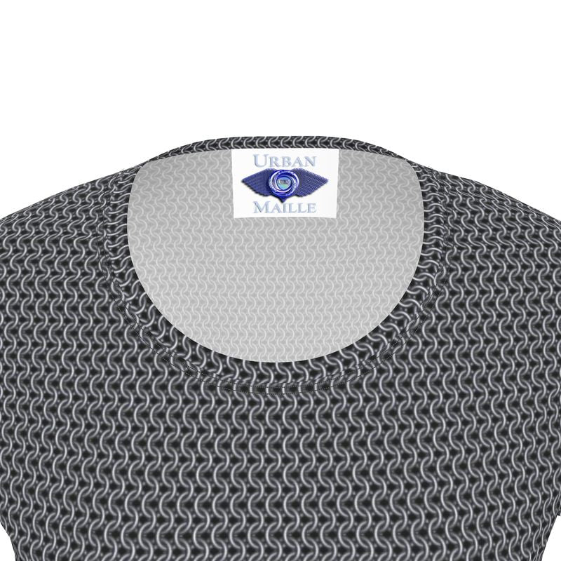 Women's Short Sleeve Cotton Tee with Chainmaille Print