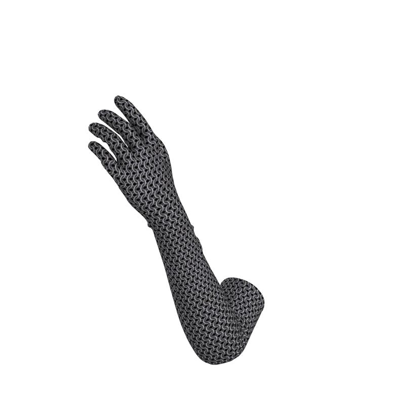 Long Gloves with Chainmaille Print