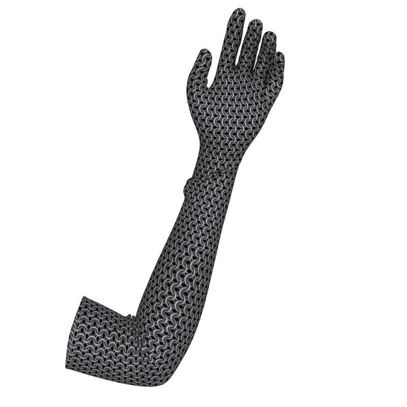 Long Gloves with Chainmaille Print