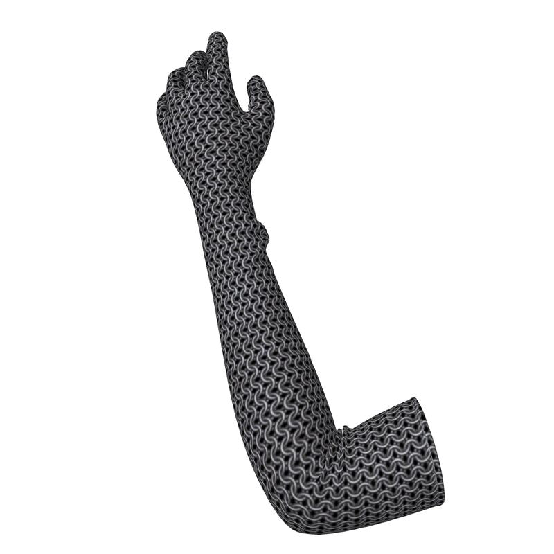 Long Gloves with Chainmaille Print