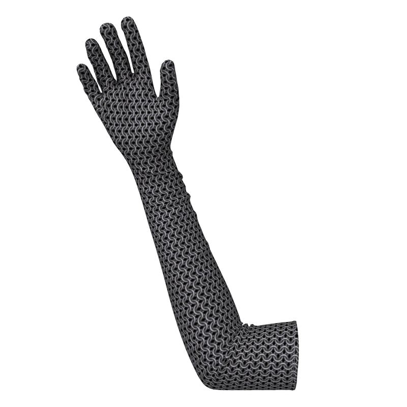 Long Gloves with Chainmaille Print