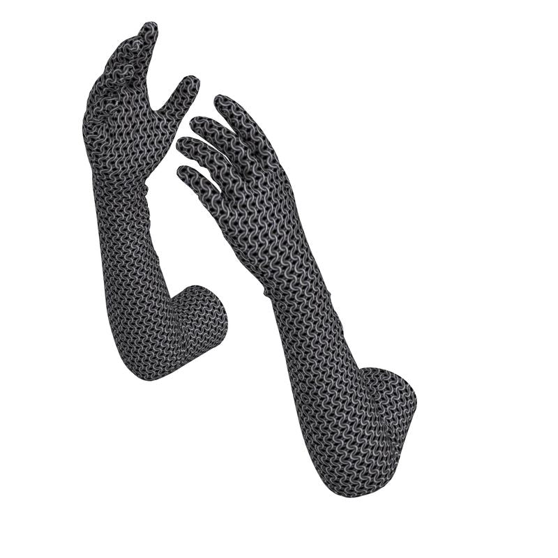Long Gloves with Chainmaille Print