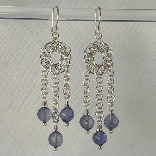 Sterling and Iolite Earrings
