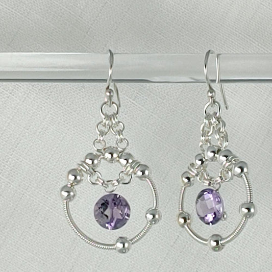 Sterling and Amethyst Earrings