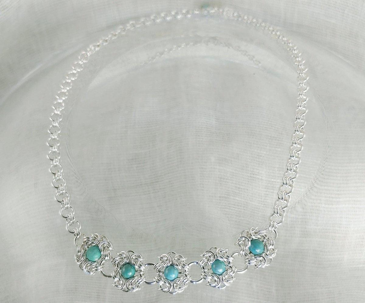 Green Turquoise and Sterling Necklace