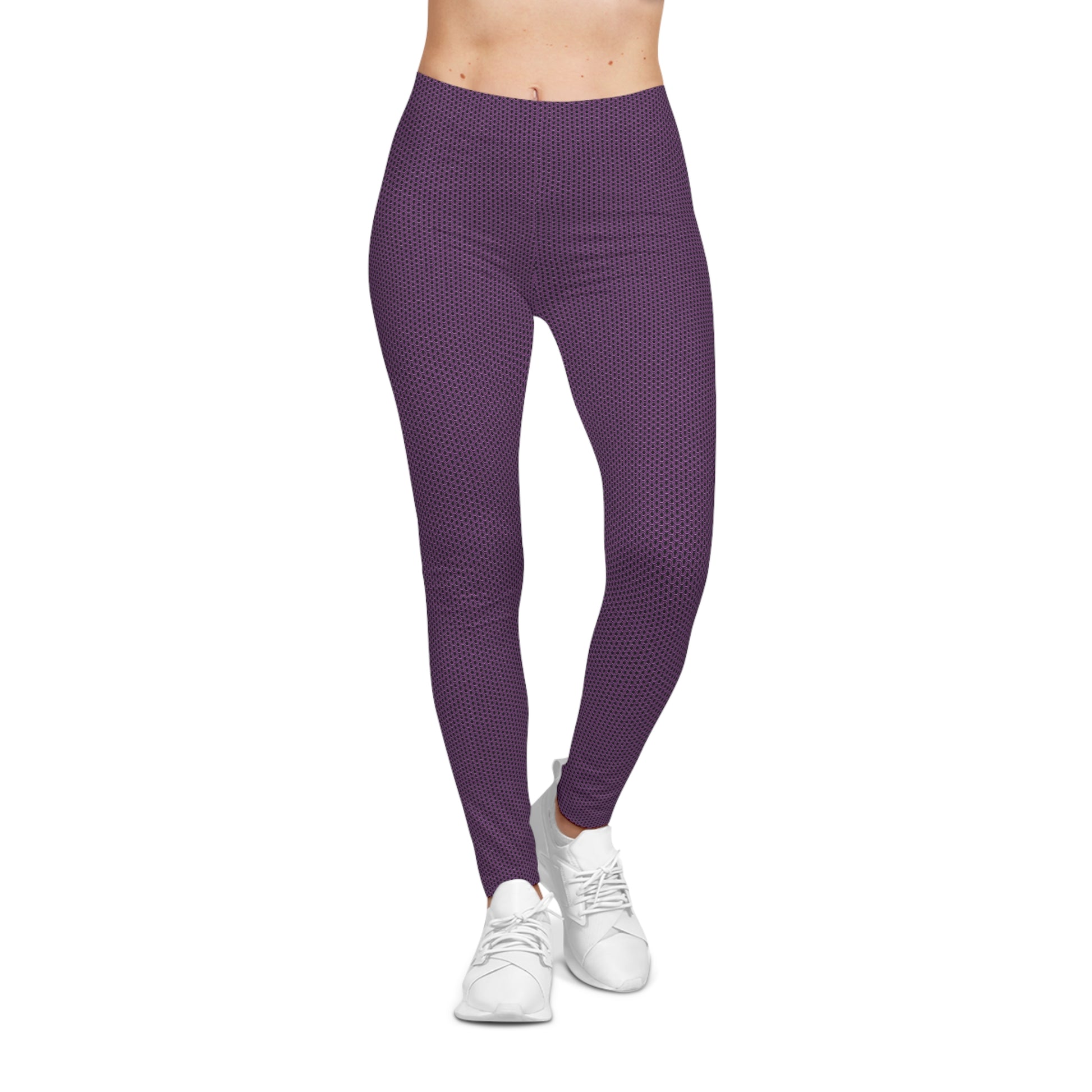 Front view of RedViolet Shiny Metal Chainmaille Leggings by Urban Maille