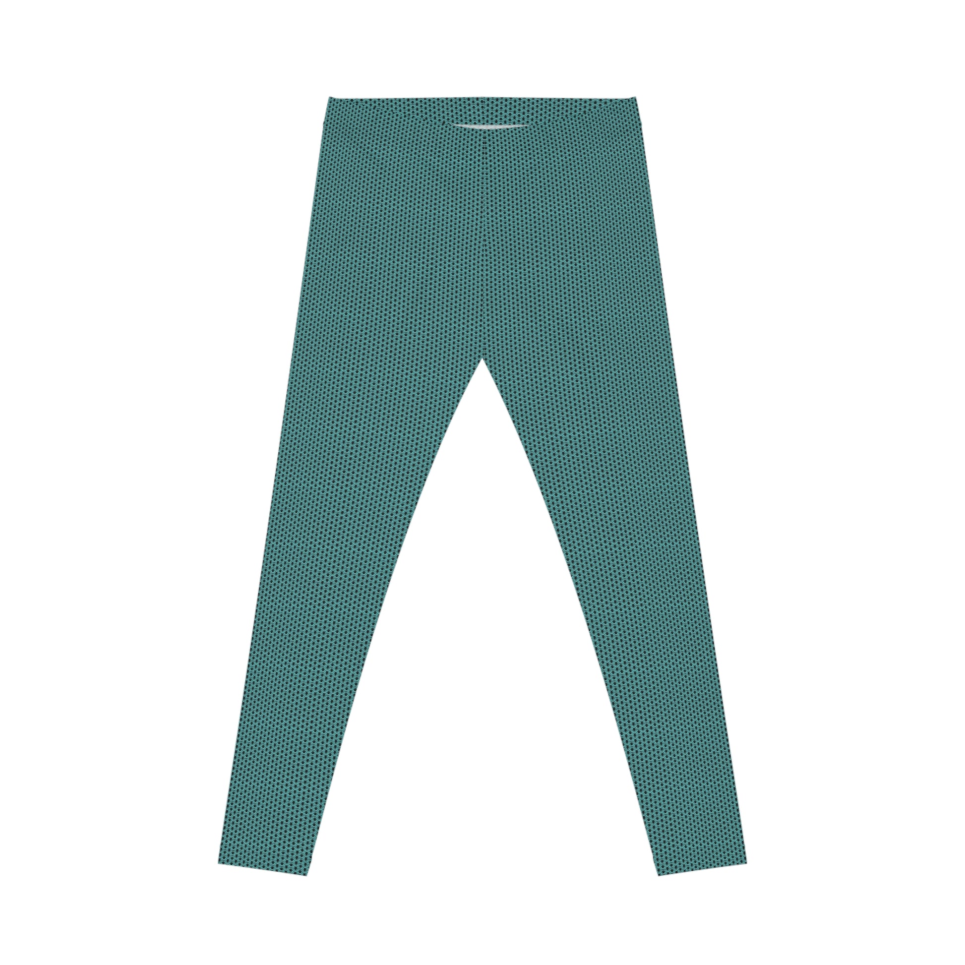 Front garment view of Sea Green Shiny Metal Chainmaille Leggings by Urban Maille