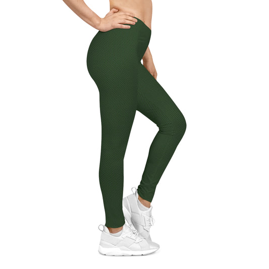 Side view of Verdant Green Matte Metal Chainmaille Leggings by Urban Maille