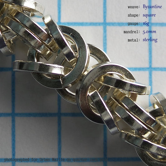 Byzantine SQ 16g chainmaille inchpack swatch