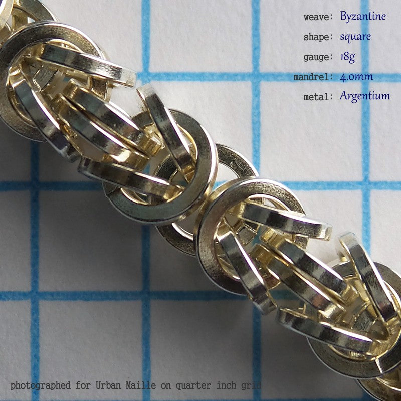 Byzantine SQ 18g chainmaille inchpack swatch
