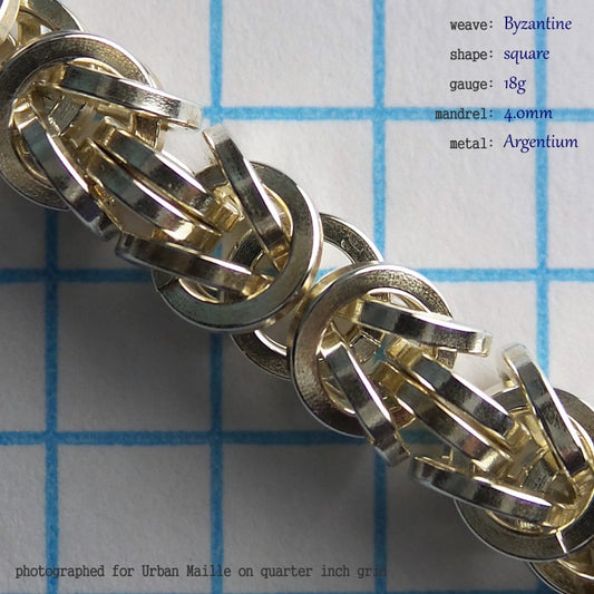 Byzantine SQ 18g chainmaille inchpack swatch