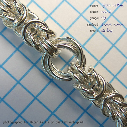 Byzantine Rose RD 16g chainmaille inchpack swatch