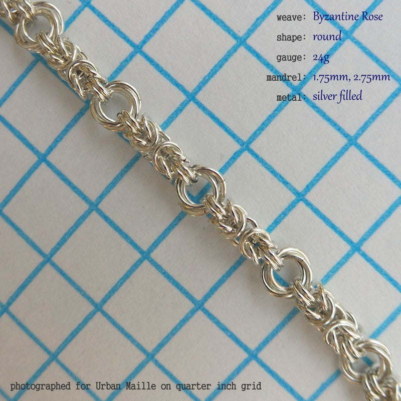 Byzantine Rose RD 24g chainmaille inchpack swatch