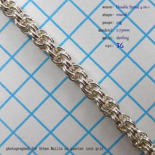 Double Spiral 4-in-1 RD 22g chainmaille inchpack swatch