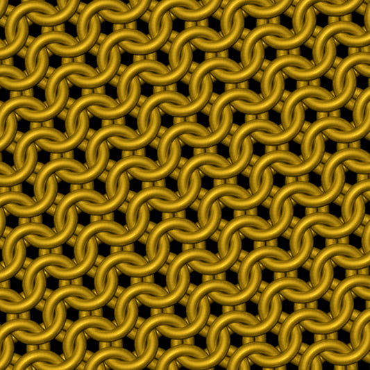 Matte Gold Chainmaille Print Oversized Cotton T-Shirt