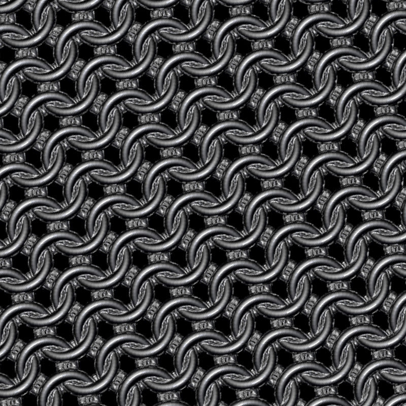 Dark Shiny Steel Chainmaille Print Oversized Cotton T-Shirt