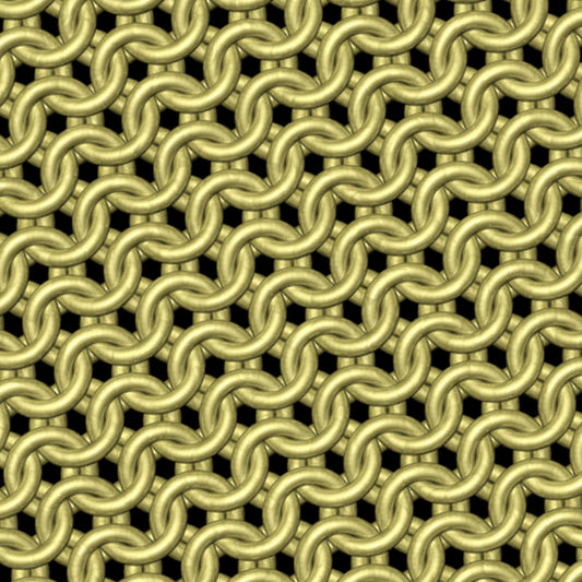 Bright Gold Chainmaille Print Oversized Cotton T-Shirt