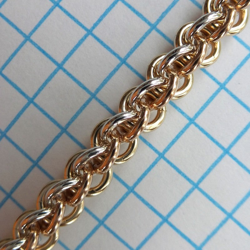 Jens Pinds RD 16g chainmaille inchpack, sterling filled, rose and yellow gold filled