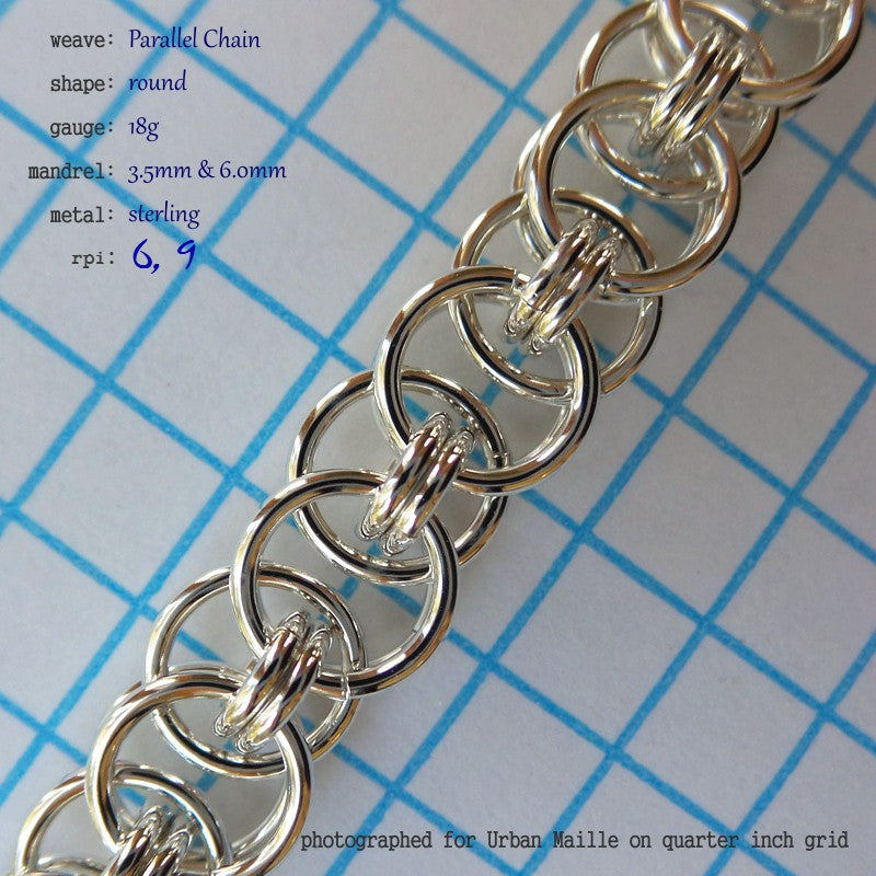 Parallel Chain RD 18g chainmaille inchpack swatch