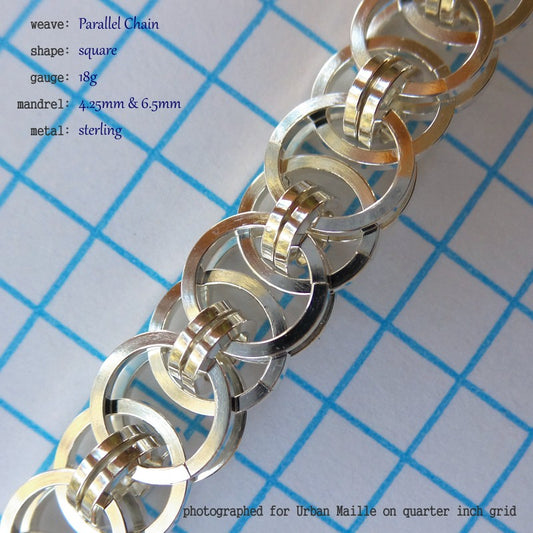 Parallel Chain SQ 18g chainmaille inchpack swatch