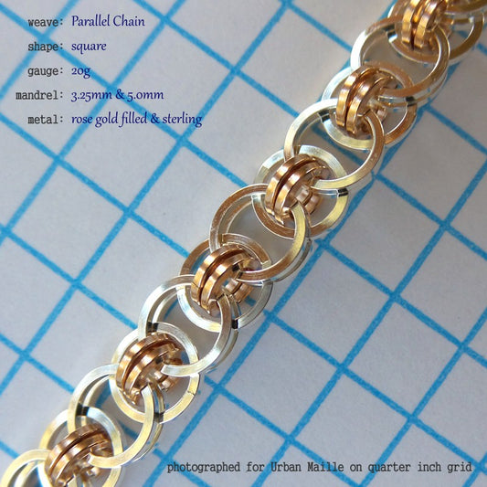 Parallel Chain SQ 20g chainmaille inchpack swatch