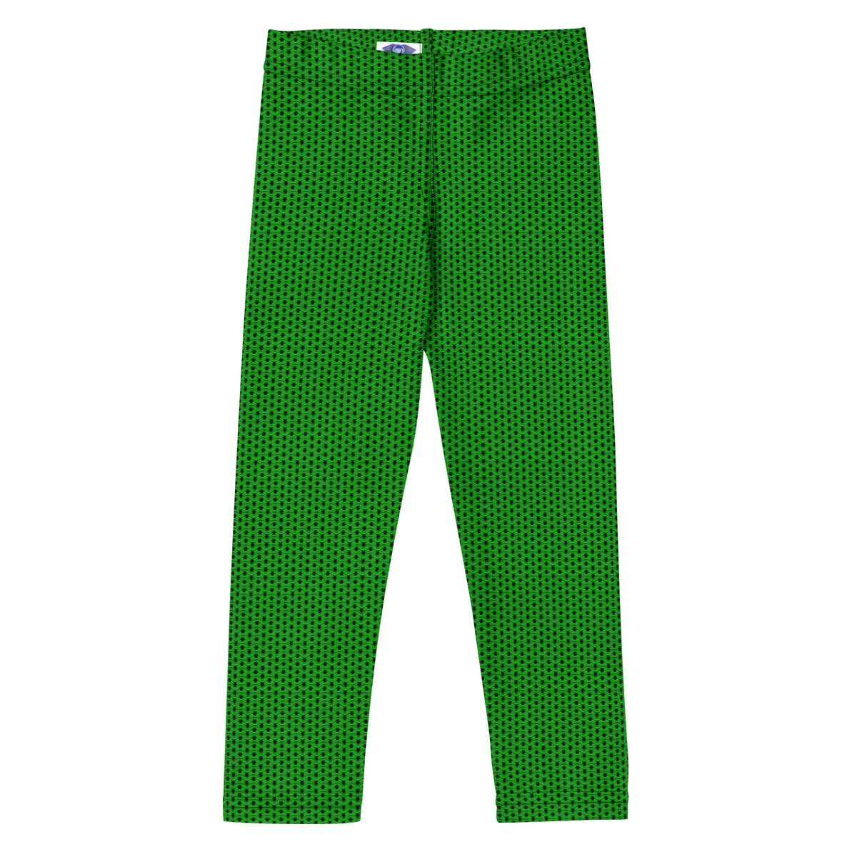 Electric Green Chainmaille Print Kid's Leggings, photo 1