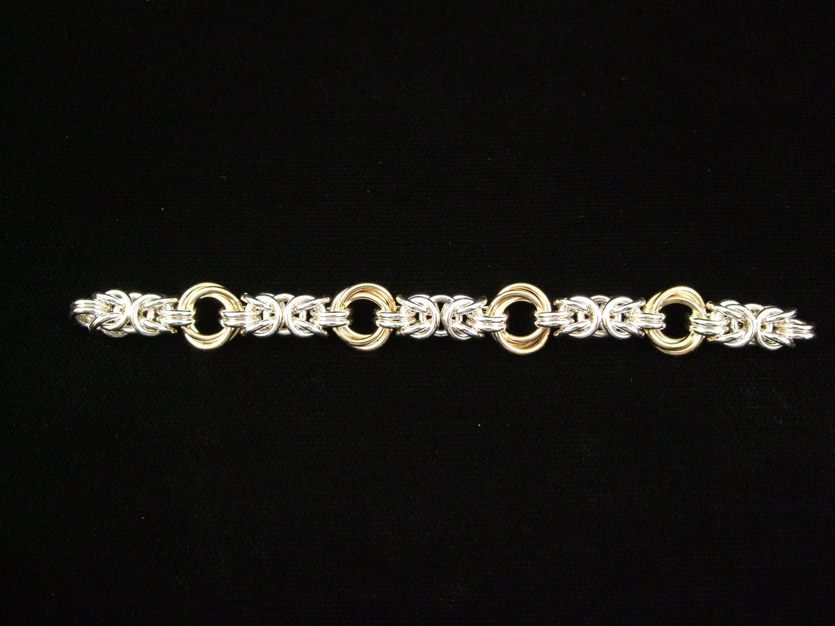 Byzantine Rose bracelet kit, finished bracelet