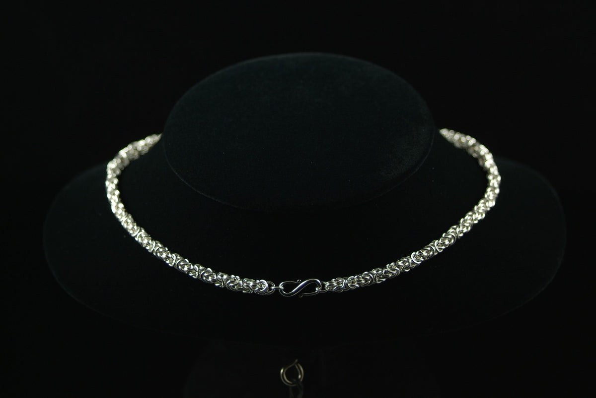 Delicate Graduated Byzantine necklace kit, finished necklace on bust