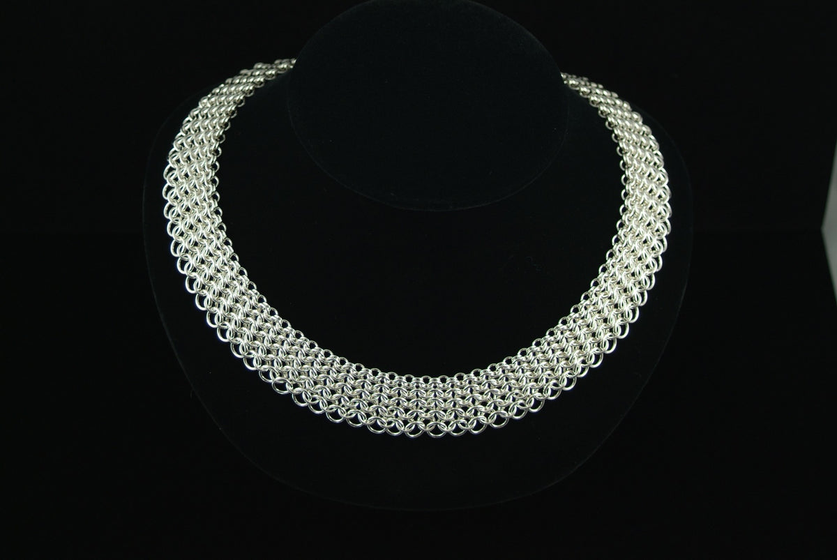 Graduated European 4-in-1 collar kit, finished sterling collar on bust