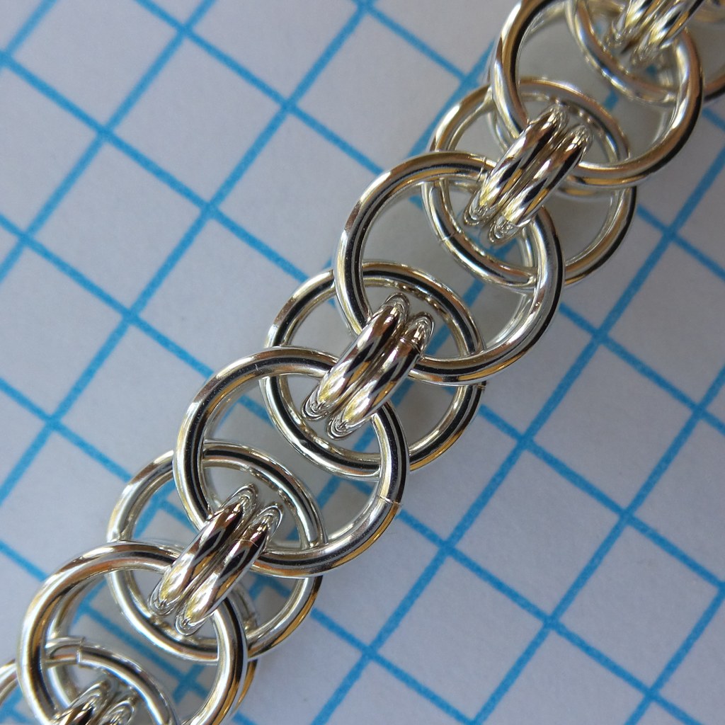 Length of sterling silver Parallel Chain made with the Parallel Chain Bracelet Kit