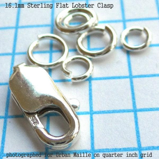16.1mm Sterling Flat Lobster Clasp