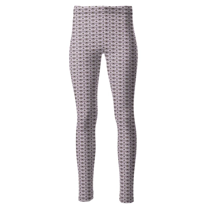 High Waist Leggings in Cloudy Silver Maille