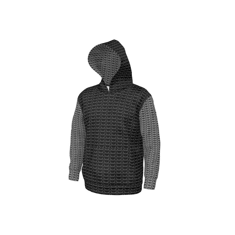 Hoodie in Black Maille with Grey Maille