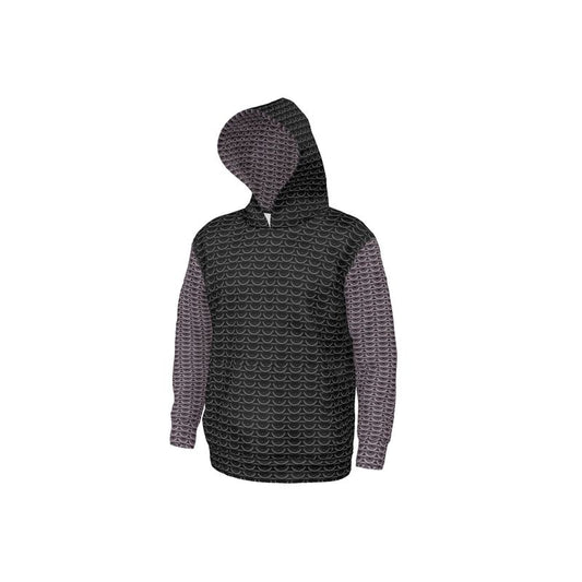 Hoodie in Black Maille with Tarnished Silver Maille