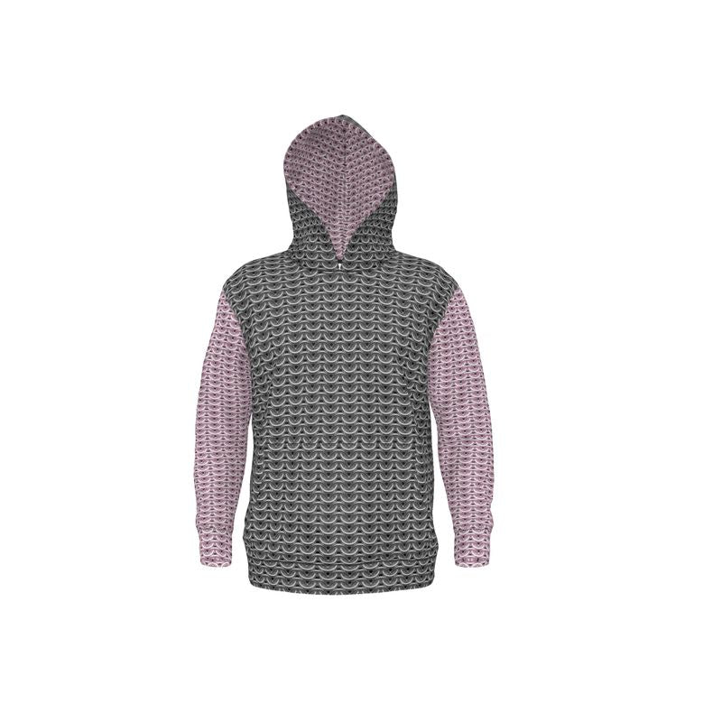 Hoodie in Grey Maille with Silver Rose Maille