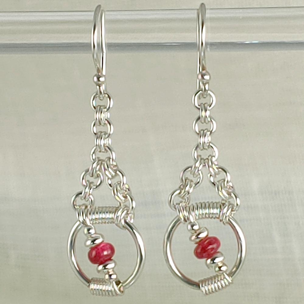 Sterling and Spinel Earrings