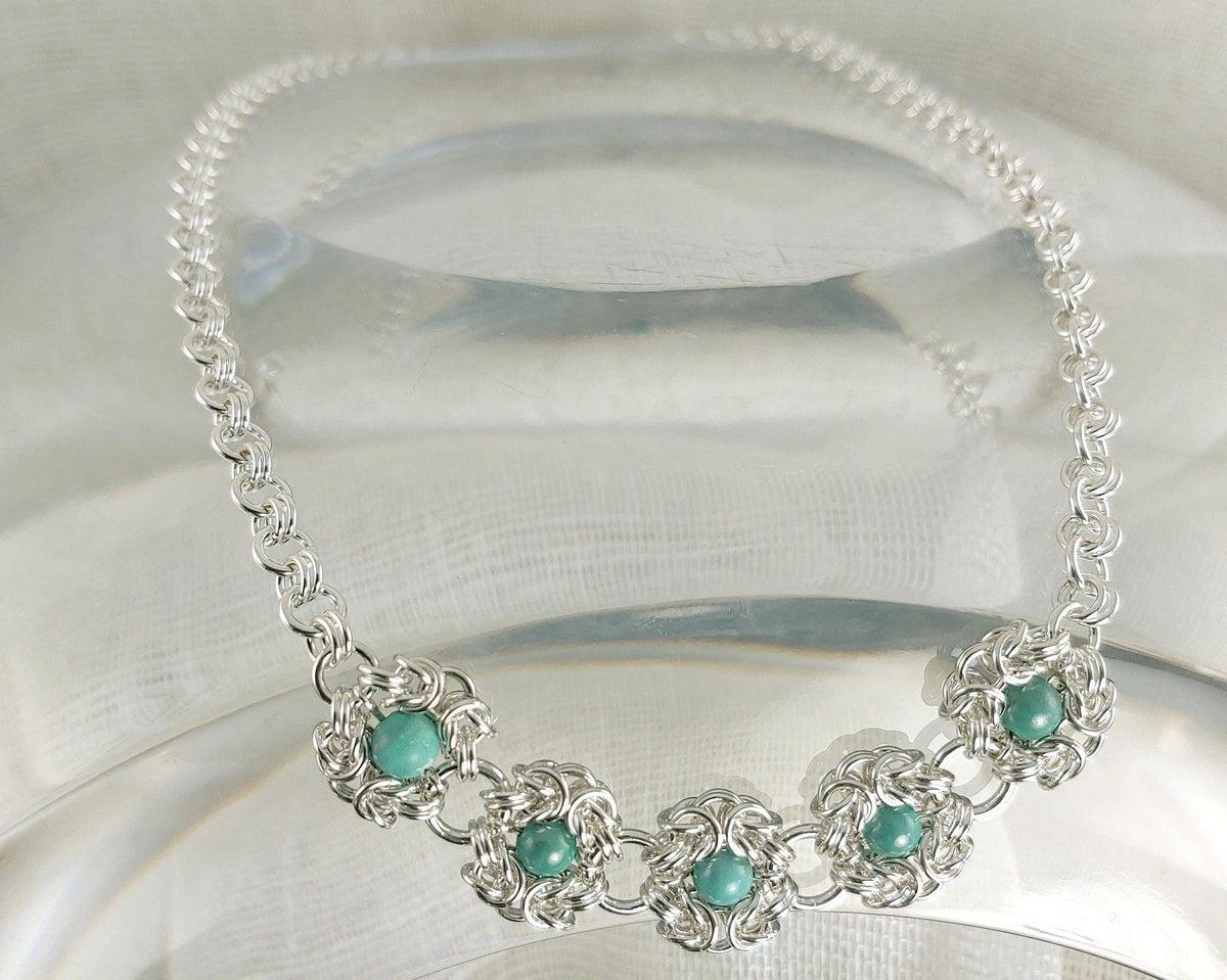 Green Turquoise and Sterling Necklace