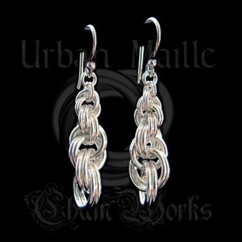 Graduated Double Spiral Earrings Round