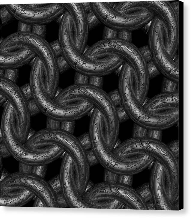Black Etched Maille Canvas Print