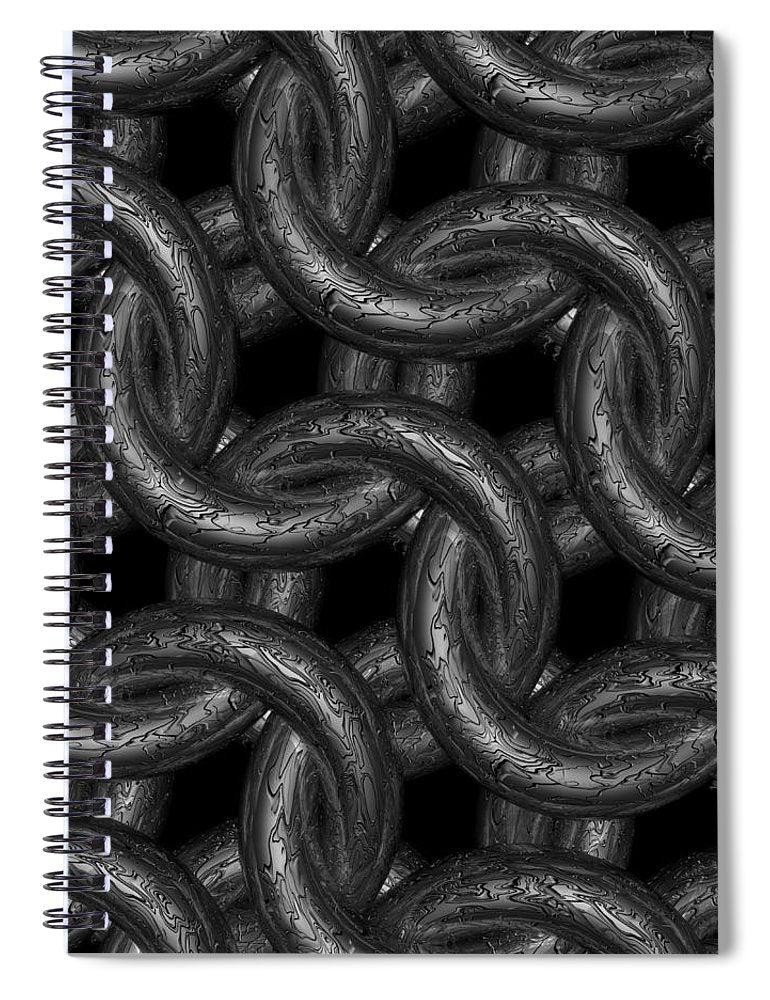 Black Etched Maille Spiral Notebook