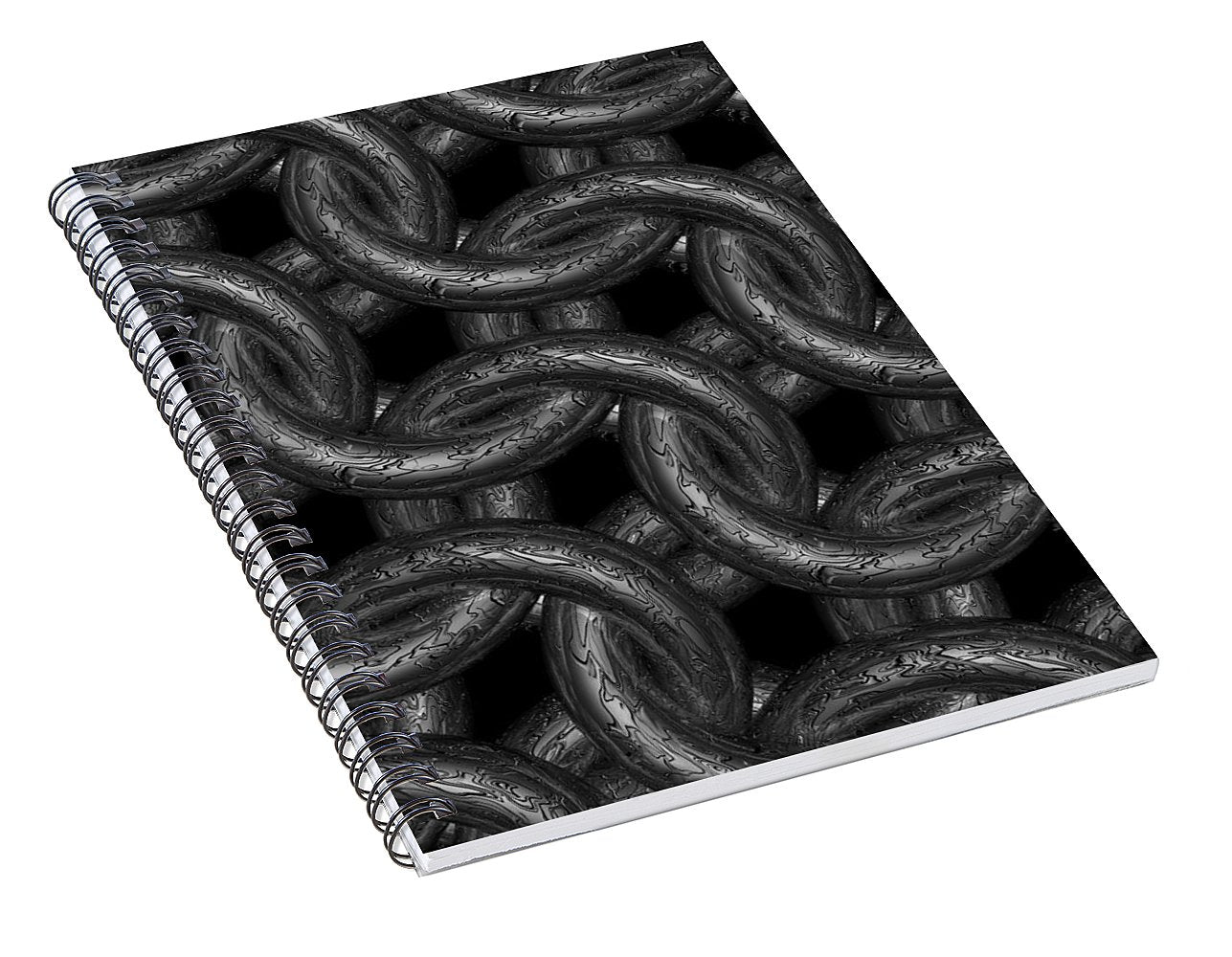 Black Etched Maille Spiral Notebook