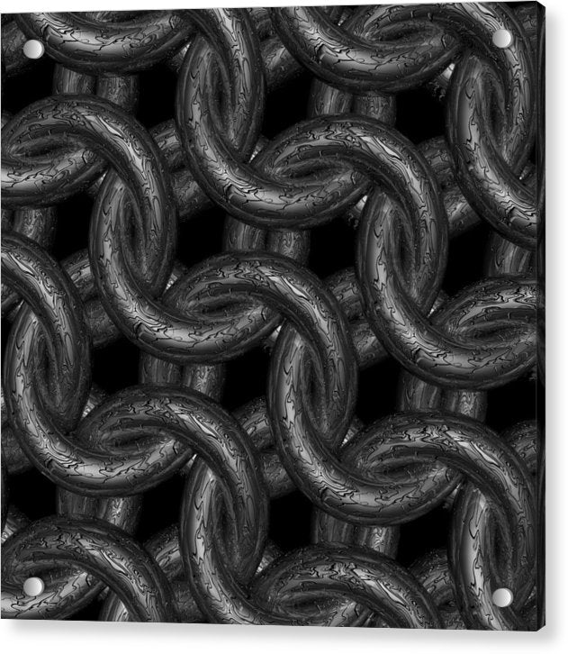 Black Etched Maille Acrylic Print