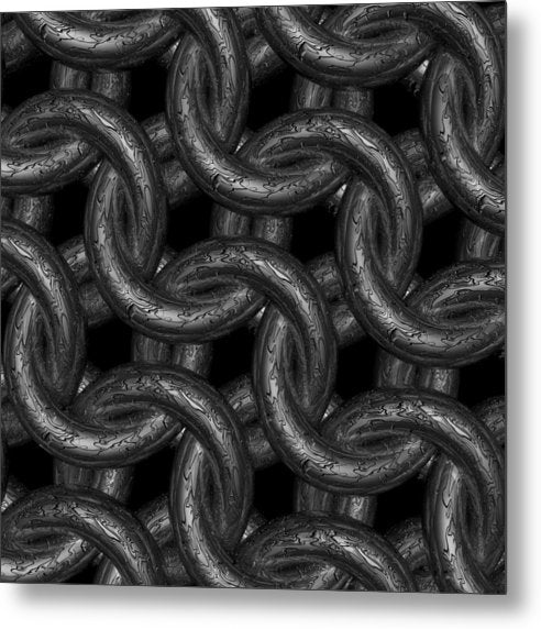 Black Etched Maille Metal Print